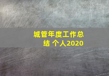 城管年度工作总结 个人2020